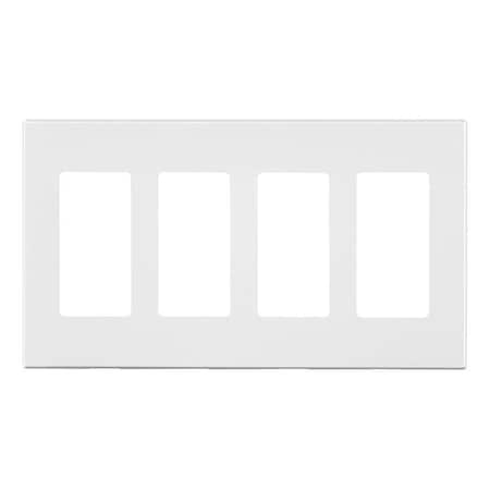 Kilowatt White 4 Gang Polycarbonate Rocker Screwless Wall Plate KI2737640